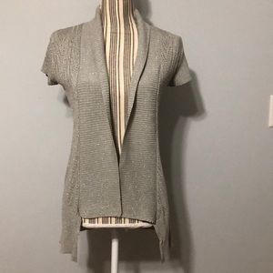 Wet paint glittery short sleeves cardigan